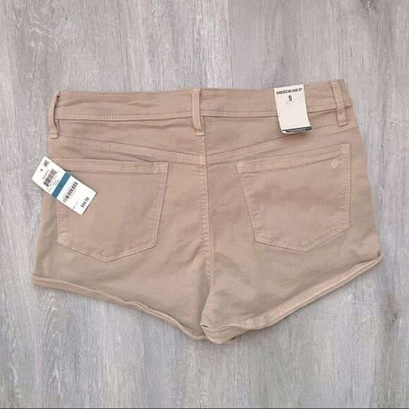 Tan Khaki Denim Short Shorts 9 - Picture 3 of 4